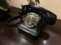 Hotel room - Old Black Dialling Telephone.