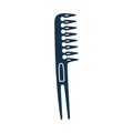 Black Comb as Professional Hairdressing Tool and Accessory for Hairdo Vector Illustration