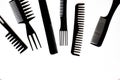 Black comb set for professional hairdresser Royalty Free Stock Photo