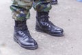 Black combat boots military