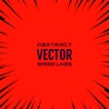 Black comic radial speed Lines on red base. Effect explosion Royalty Free Stock Photo