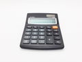 Black Commercial Calculator with Solar Battery Power in White Isolated Background 05