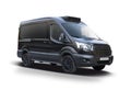 Black commercial van isolated on white Royalty Free Stock Photo