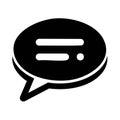Black communication bubble icon signifying conversation, message, speech, or chat to use on website or mobile Royalty Free Stock Photo