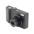Black compact digital camera. Royalty Free Stock Photo