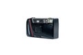 Black Compact Film Camera Vintage on Isolated White Background. Fashion Concept Royalty Free Stock Photo