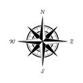 Black compass icon on a white background. Marine navigation. Sign for adventure map Royalty Free Stock Photo