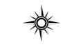 Black Compass Rose Icon on White Background Royalty Free Stock Photo