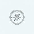 Black compass rose illustration on a light blue background. Features include a central Royalty Free Stock Photo