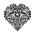 Black damask heart