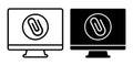 Computer Attachment Black Icon Bundle for Files and Documents Royalty Free Stock Photo