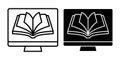 Computer Book Black Icon Bundle for Knowledge and Learning Royalty Free Stock Photo
