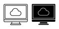 Computer Cloud Black Icon Bundle for Online Storage and Data Royalty Free Stock Photo