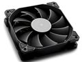 Black computer cooling fan with silver center Royalty Free Stock Photo