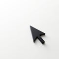 Black computer cursor points right on white background. Simple website link, web browser icon graphic. Internet navigation Royalty Free Stock Photo