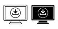 Computer Download Black Icon Bundle for Data Transfer Actions Royalty Free Stock Photo
