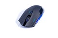 Black computer gaming mouse on white background. Royalty Free Stock Photo