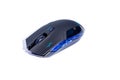 Black computer gaming mouse on white background. Royalty Free Stock Photo
