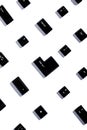 Black computer keyboard buttons on a white background top view Royalty Free Stock Photo