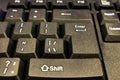 Black and computer keyboard close-up. Overlooking the enter button Royalty Free Stock Photo