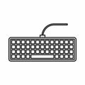 Black computer keyboard icon, outline style Royalty Free Stock Photo