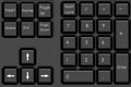 Black computer keyboard with number pad and arrow keys Royalty Free Stock Photo