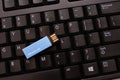 Keyboard with miniature USB drive Royalty Free Stock Photo