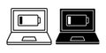 Computer Low Battery Black Icon Bundle for Power Warning Royalty Free Stock Photo