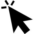 Black computer mouse cursor arrow icon with click animation Royalty Free Stock Photo