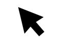 Black computer mouse cursor icon pointing. Simple pointer arrow symbol Royalty Free Stock Photo