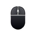 Black Computer Mouse Illustration for Interface or Icon Design with Glossy Shading on White Royalty Free Stock Photo