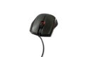 Black computer mouse on isolated white