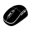 Black computer mouse with white scroll wheel and buttons isolated on white background vector Royalty Free Stock Photo