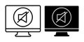 Computer Mute Black Icon Bundle for Sound Control Royalty Free Stock Photo