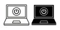 Computer Power Button Black Icon Bundle for System Control Royalty Free Stock Photo