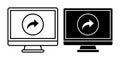 Computer Share Black Icon Bundle for Data Sharing Royalty Free Stock Photo