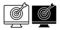 Computer Target Black Icon Bundle for Goal and Focus Royalty Free Stock Photo