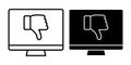 Computer Thumbs Down Black Icon Bundle for Negative Feedback Royalty Free Stock Photo