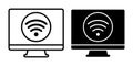 Computer WiFi Black Icon Bundle for Wireless Connection Royalty Free Stock Photo