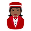 Black Concierge Woman Avatar Flat Icon