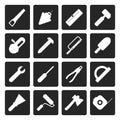 Black Construction and Building Tools icons Royalty Free Stock Photo