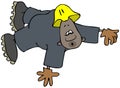 Black construction worker in coveralls falling Royalty Free Stock Photo