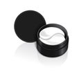 Black container with hydrogel patches for the eyes. Vector illustration of realistic eye gel patches