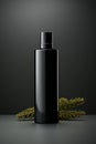 black container with a spray bottle on a dark background.