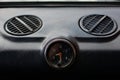 Black control panel in a Russian car Royalty Free Stock Photo