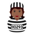 Black Convict Woman Avatar Flat Icon