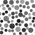 Black Cookie or biscuit with chocolate icon isolated seamless pattern on white background. Vector Illustration Royalty Free Stock Photo