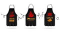 Black cooking aprons set