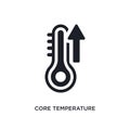 black core temperature isolated vector icon. simple element illustration from sauna concept vector icons. core temperature