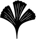 black coriander silhouette or flat leaf illustration of coriandrum logo leaves for food with ingredient icon and plant shape